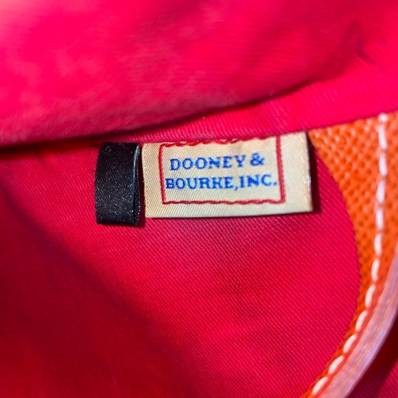 Authentic Dooney & Bourke Davis Tassel Saffiano Leather Large Tote Bag in Orange - Picture 10 of 11